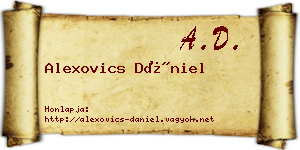 Alexovics Dániel névjegykártya